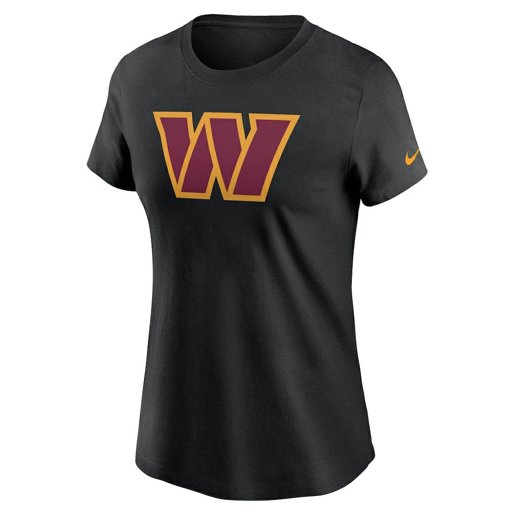 Washington Commanders Women's Logo Cotton Essential T-Shirt - Black T-shirts