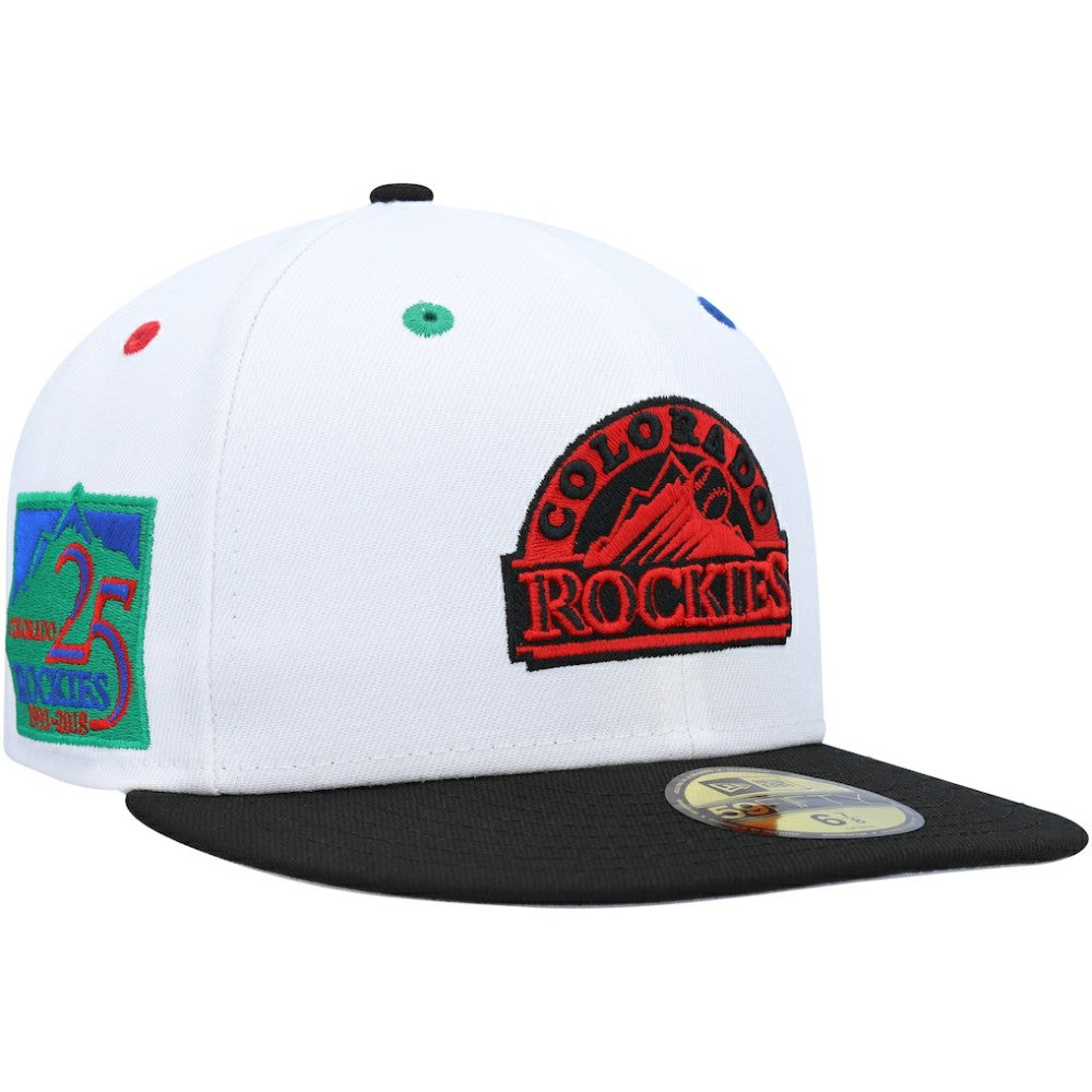 Colorado Rockies New Era 25th Anniversary Primary Eye 59FIFTY Fitted Hat - White/Black Hats