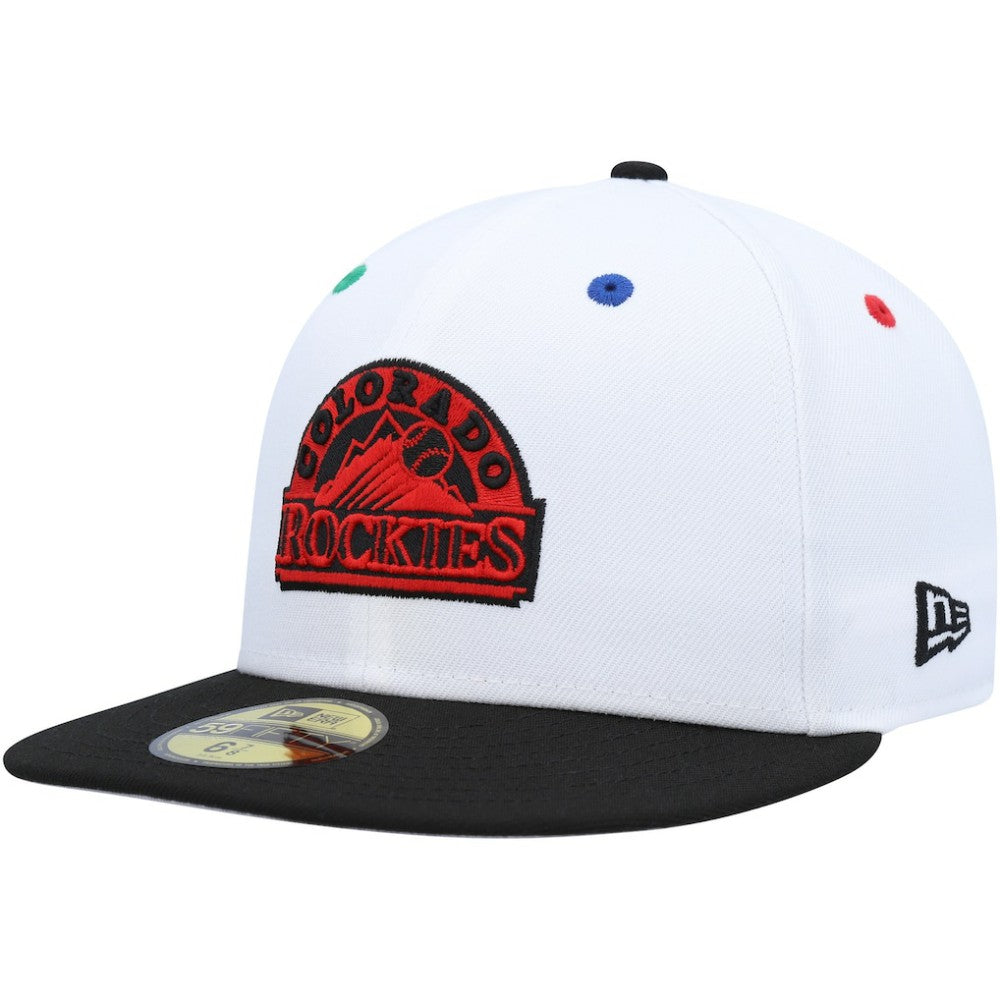 Colorado Rockies New Era 25th Anniversary Primary Eye 59FIFTY Fitted Hat - White/Black Hats