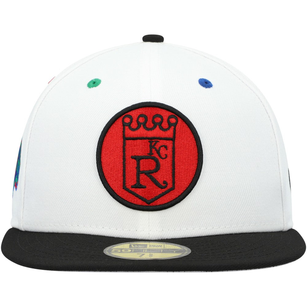 Kansas City Royals New Era  Primary Eye 59FIFTY Fitted Hat - White/Black Hats