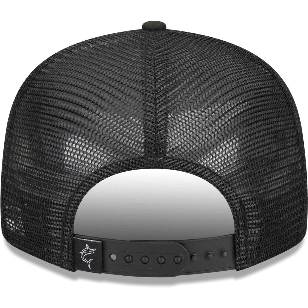 Miami Marlins New Era Street Trucker 9FIFTY Snapback Hat - Black Hats