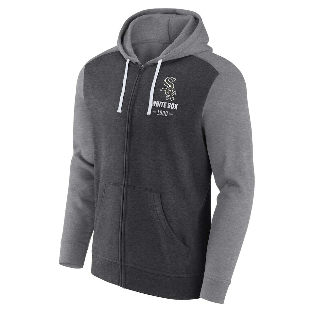 Chicago White Sox Fanatics Blown Away Full-Zip Hoodie - Heathered Charcoal/Heathered Gray Hoodies