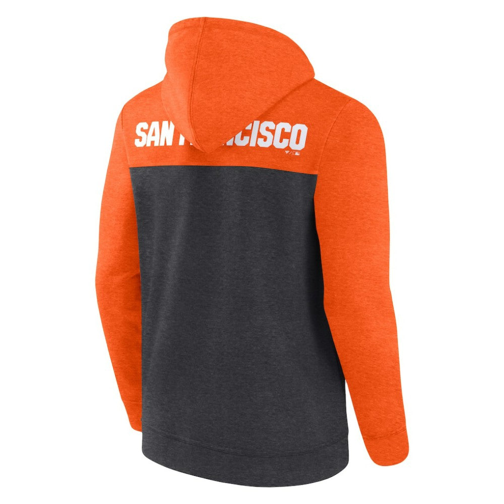 San Francisco Giants Fanatics Blown Away Full-Zip Hoodie - Heathered Charcoal/Heathered Orange Hoodies