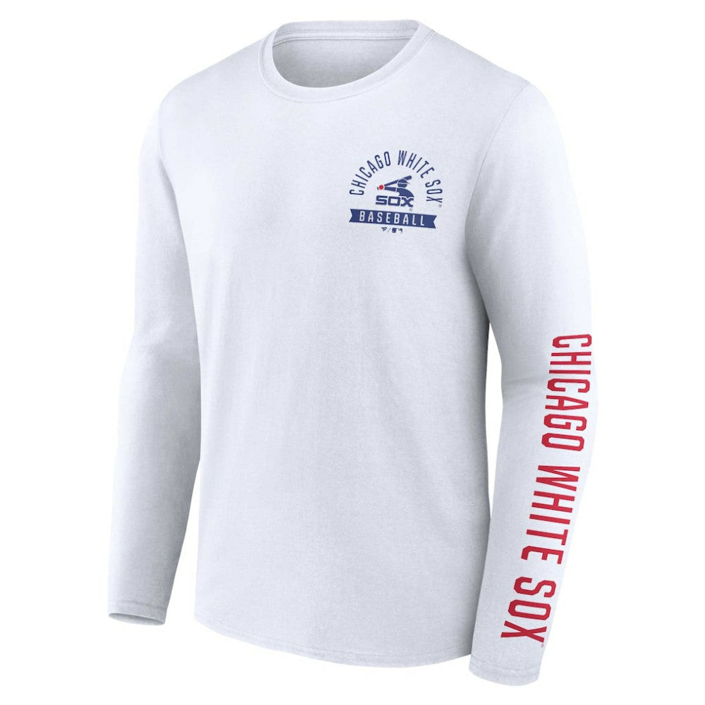 Chicago White Sox Fanatics Pressbox Long Sleeve T-Shirt - White T-shirts