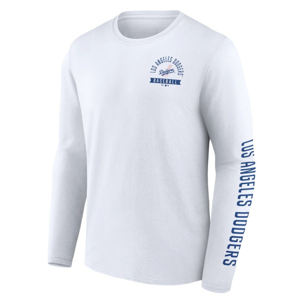 Los Angeles Dodgers Fanatics Pressbox Long Sleeve T-Shirt - White T-shirts
