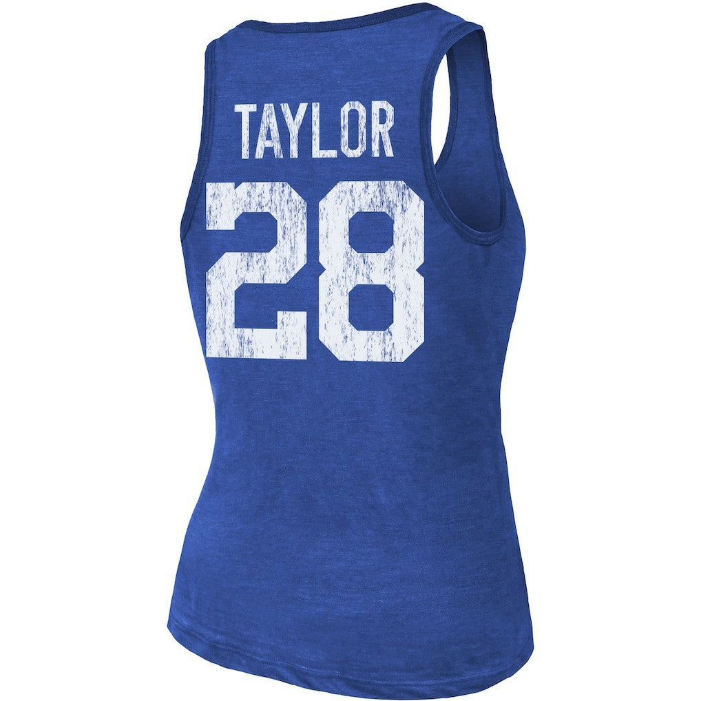 Jonathan Taylor Indianapolis Colts Majestic Threads Women's Player Name & Number Tri-Blend Tank Top - Royal Tops