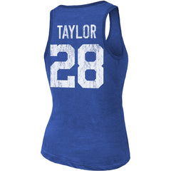 Jonathan Taylor Indianapolis Colts Majestic Threads Women's Player Name & Number Tri-Blend Tank Top - Royal Tops