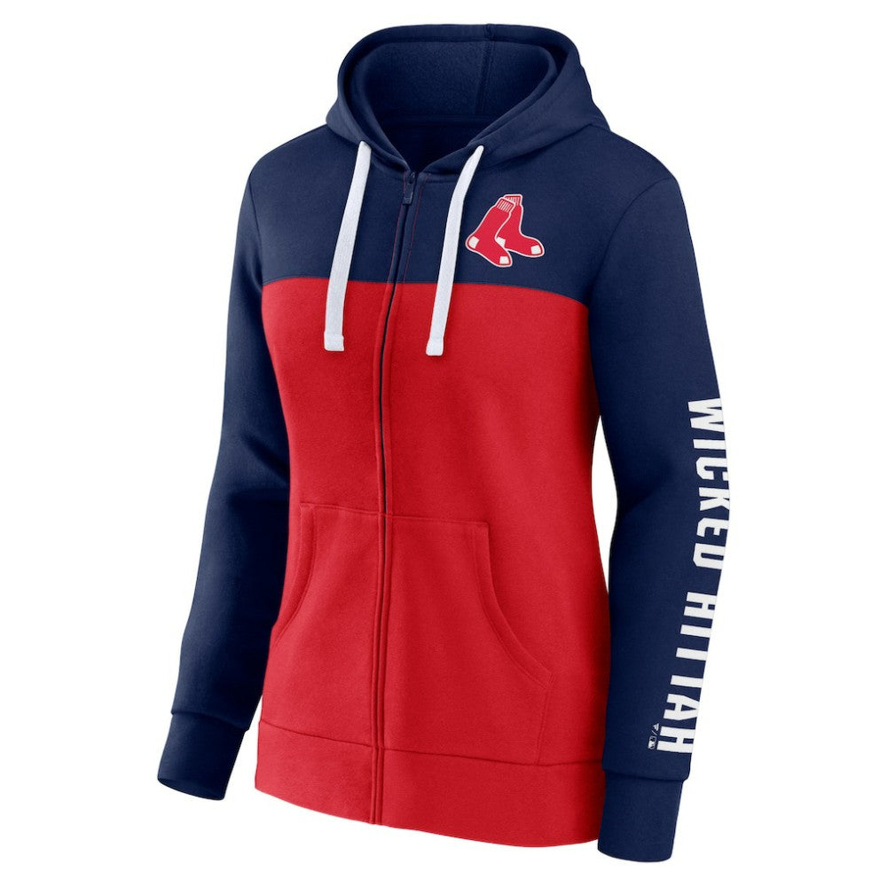 Boston Red Sox Fanatics Women's Take The Field Colorblocked Hoodie Full-Zip Jacket - Navy/Red Jackets