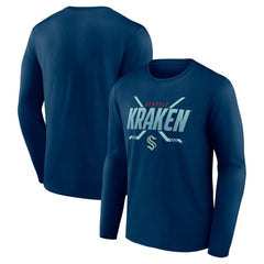 Seattle Kraken Fanatics Covert Long Sleeve T-Shirt - Deep Sea Blue | US 4641726