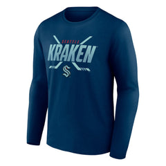 Seattle Kraken Fanatics Covert Long Sleeve T-Shirt - Deep Sea Blue | US 4641726