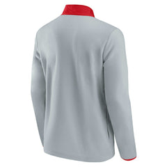 Washington Capitals Fanatics Hockey Polar Fleece Quarter-Snap Jacket - Gray/Red | US 4641763