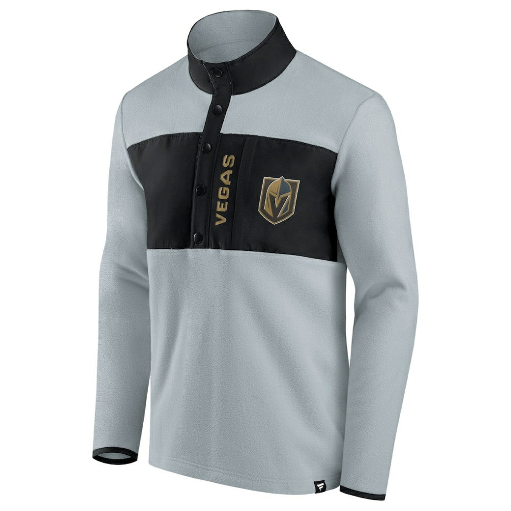 Vegas Golden Knights Fanatics Hockey Polar Fleece Quarter-Snap Jacket - Gray/Black | US 4641778