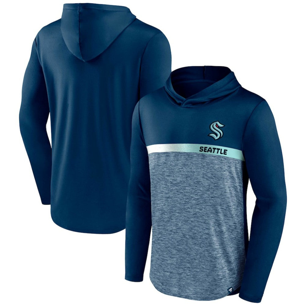 Seattle Kraken Fanatics Podium Defender Pullover Hoodie - Deep Sea Blue | US 4641815