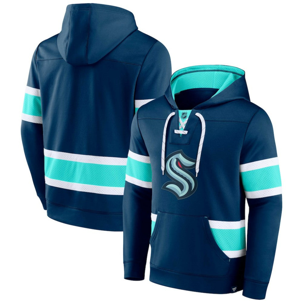 Seattle Kraken Fanatics Powerplay Warrior Pullover Hoodie - Deep Sea Blue | US 4641846