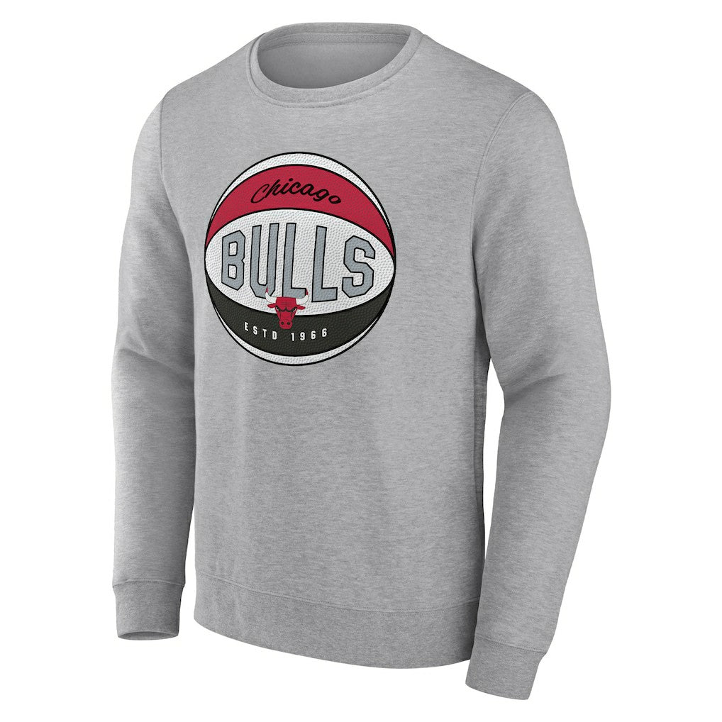 Chicago Bulls True Classics Vint Pullover Sweatshirt Heathered Gray - Fanatics