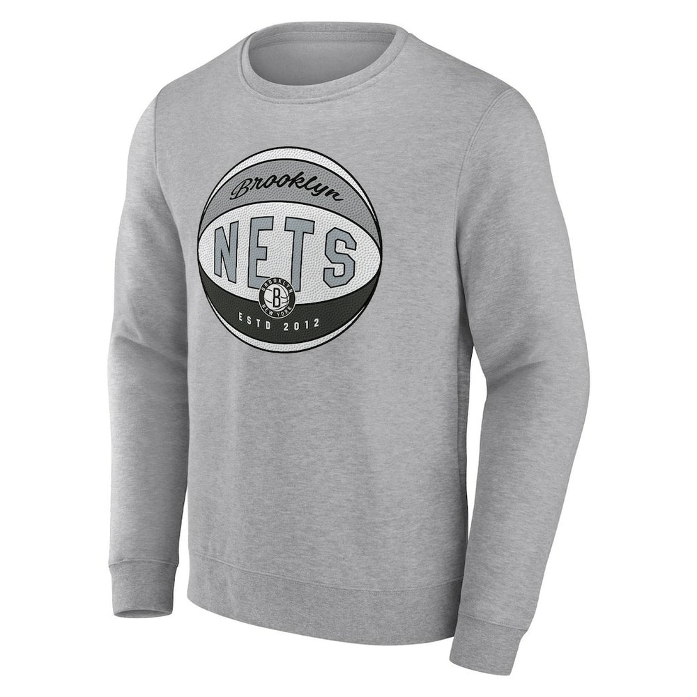 Brooklyn Nets True Classics Vint Pullover Sweatshirt Heathered Gray - Fanatics