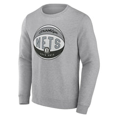 Brooklyn Nets True Classics Vint Pullover Sweatshirt Heathered Gray - Fanatics