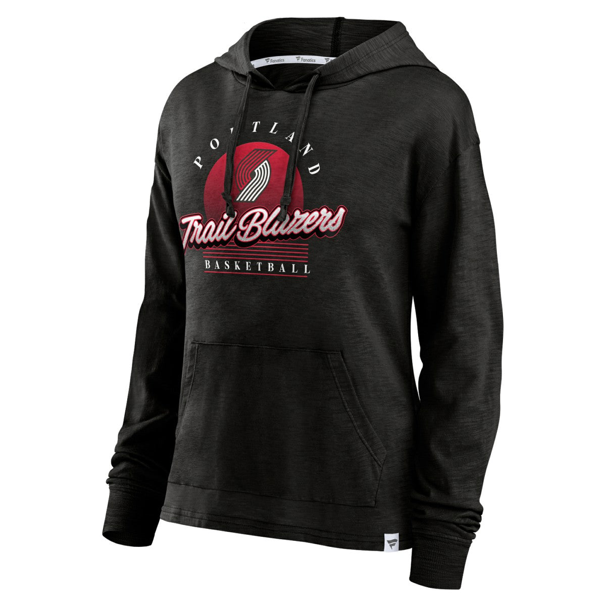 Portland Trail Blazers Women's Full Steam Slub Hoodie T-Shirt Black - Fanatics