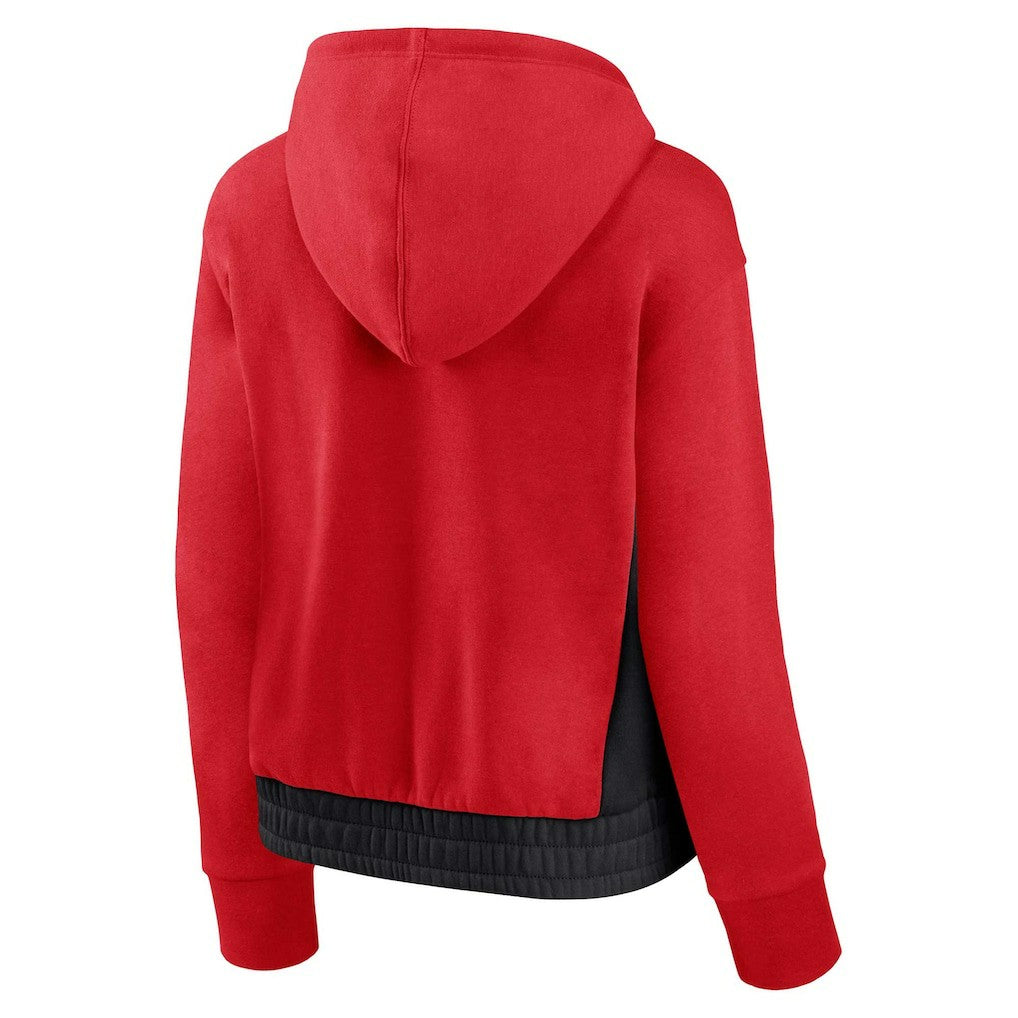 Chicago Bulls Women's Iconic Halftime Colorblock Pullover Hoodie Red - Fanatics