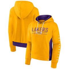 Los Angeles Lakers Women's Iconic Halftime Colorblock Pullover Hoodie Gold - Fanatics outlet