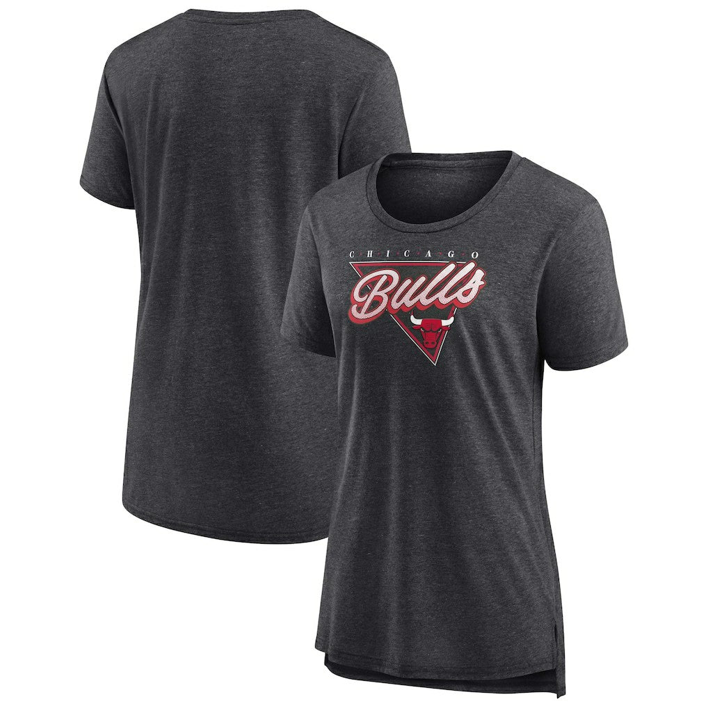 Chicago Bulls Women's True Classics Tri-Blend T-Shirt Heathered Charcoal - Fanatics