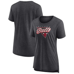Chicago Bulls Women's True Classics Tri-Blend T-Shirt Heathered Charcoal - Fanatics