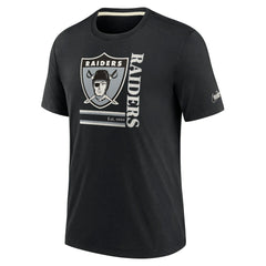 Las Vegas Raiders Wordmark Logo Tri-Blend T-Shirt - Black T-shirts