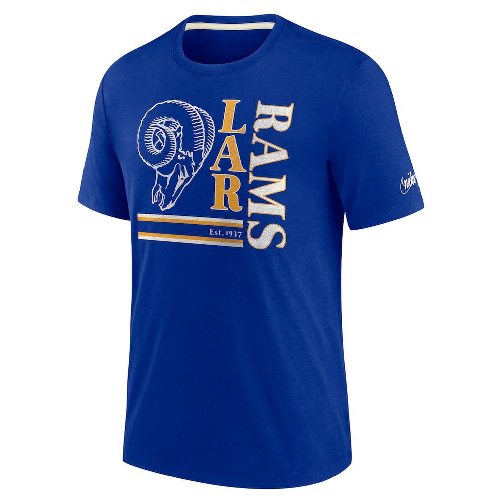 Los Angeles Rams Wordmark Logo Tri-Blend T-Shirt - Royal T-shirts