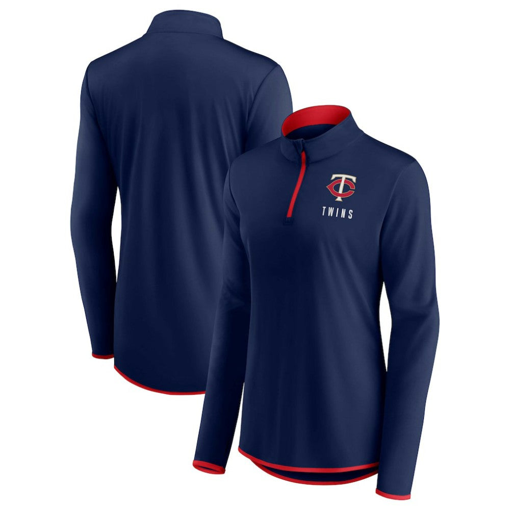 Minnesota Twins Fanatics Women's Worth The Drive Quarter-Zip Jacket - Navy Jackets