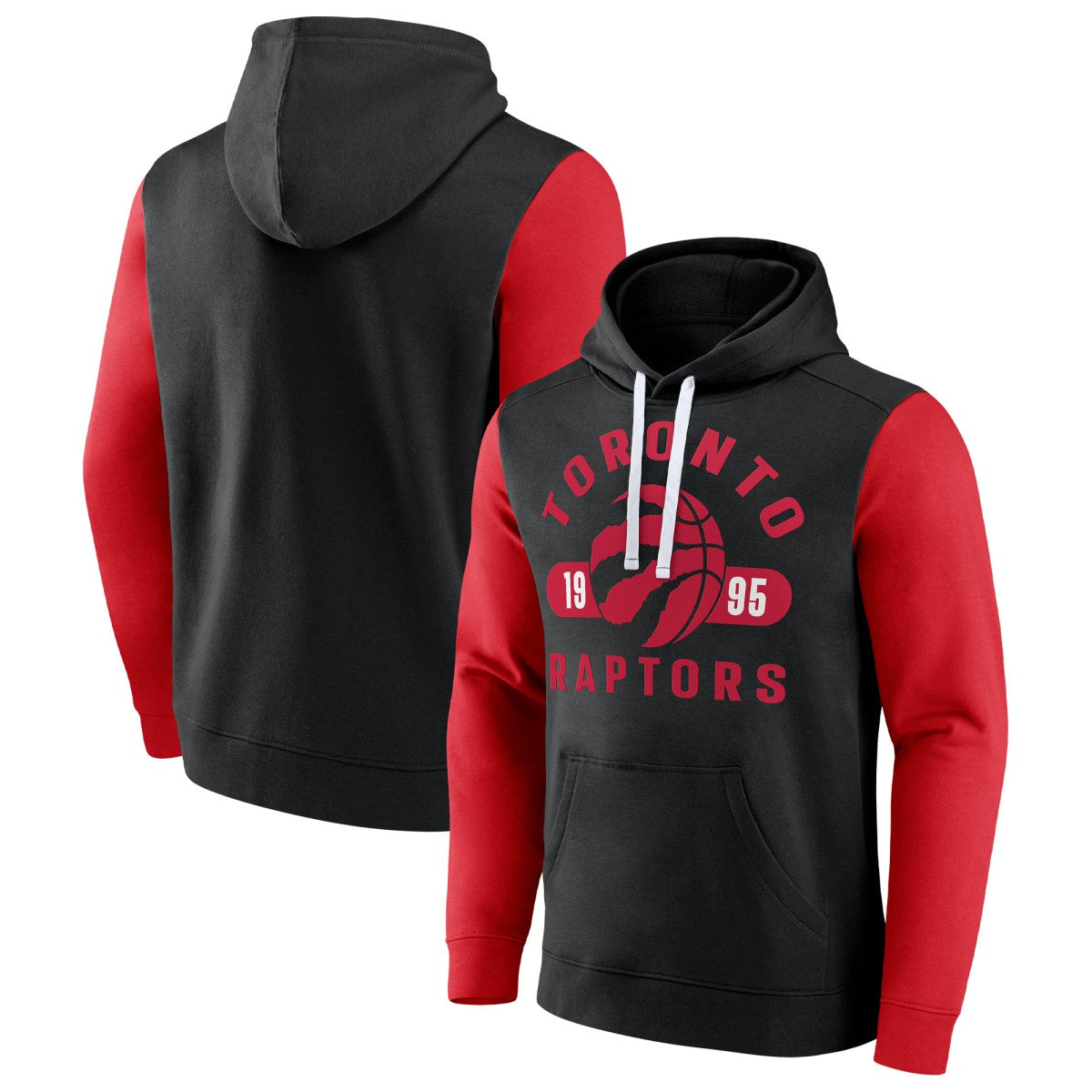 Toronto Raptors Attack Colorblock Pullover Hoodie Black/Red - Fanatics
