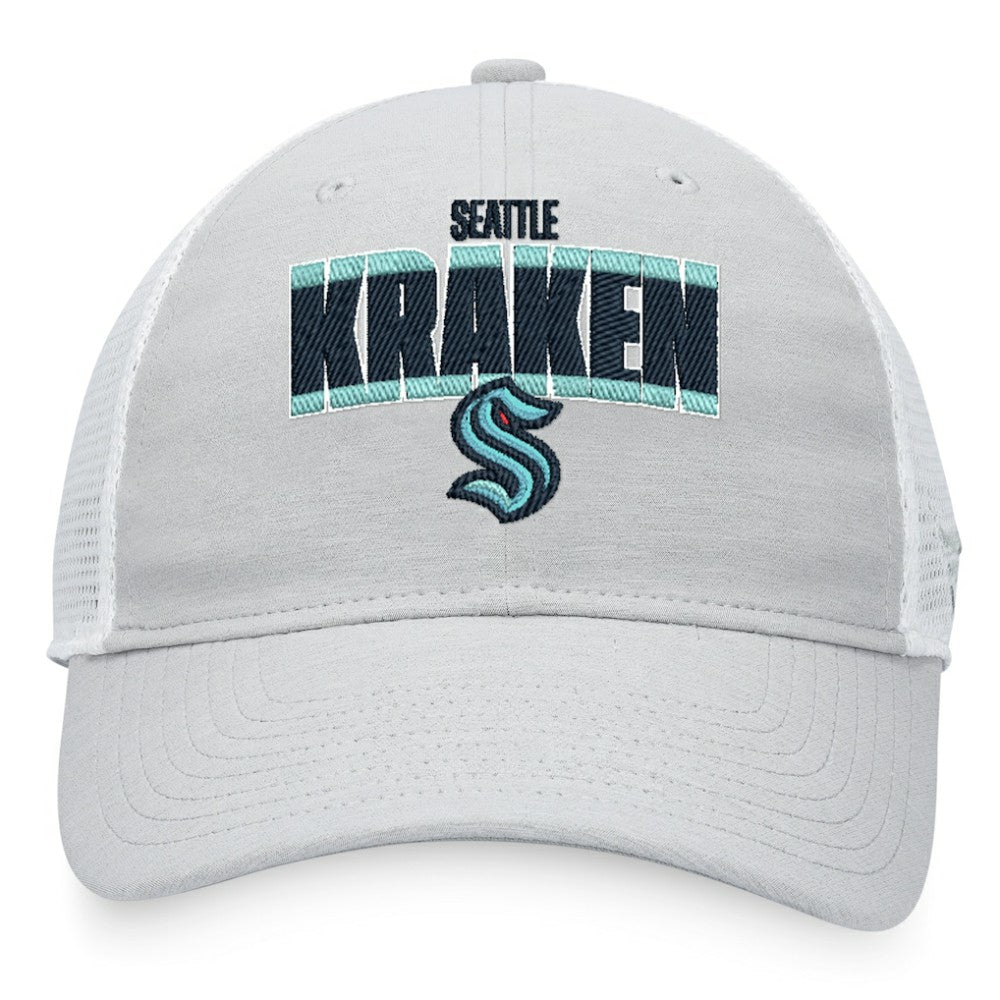 Seattle Kraken Fanatics Team Trucker Snapback Hat - Heather Gray/White | US 4645636