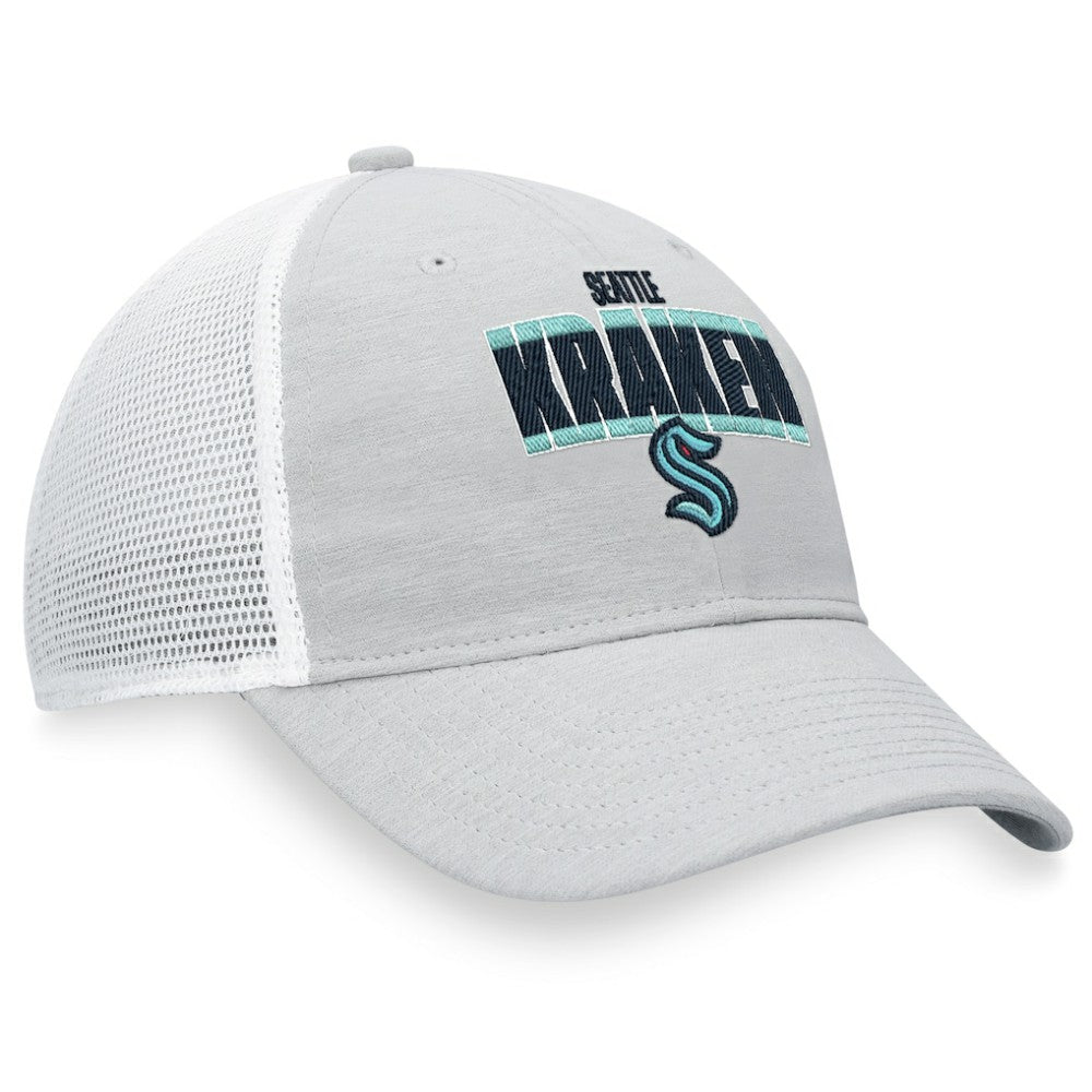 Seattle Kraken Fanatics Team Trucker Snapback Hat - Heather Gray/White | US 4645636