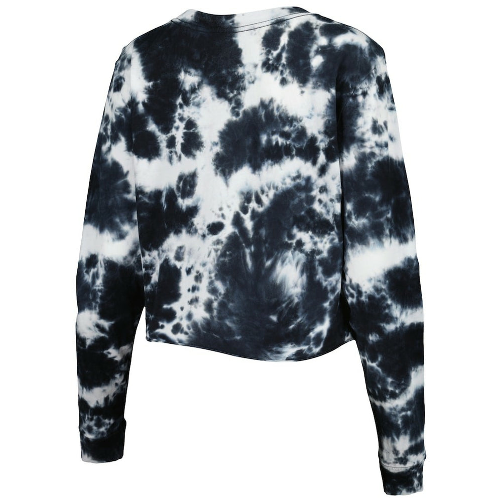 Chicago Bulls Women's Tie Dye Cropped Long Sleeve T-Shirt Black - New Era