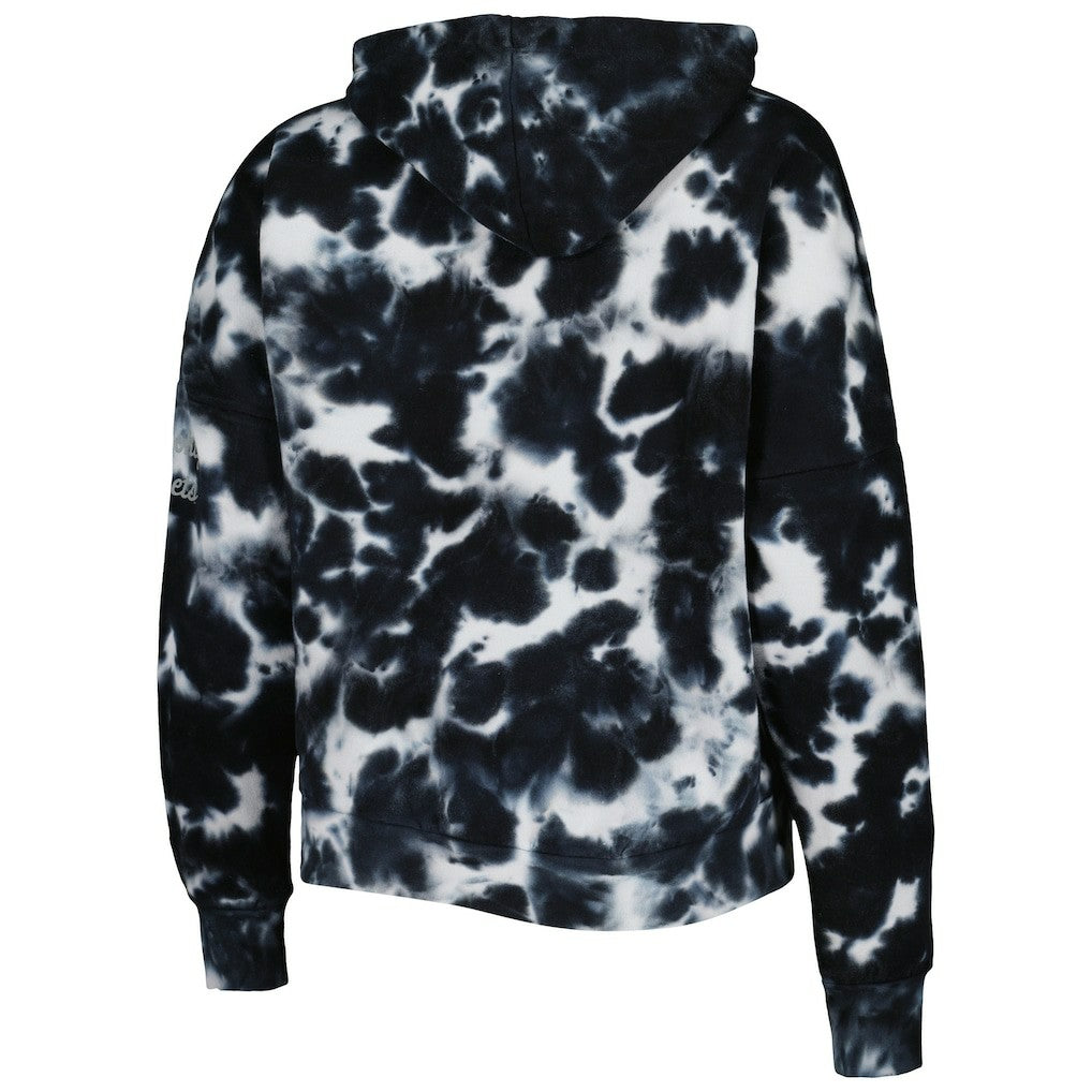 Brooklyn Nets Women's Brushed Cotton Tie-Dye Pullover Hoodie Black - New Era