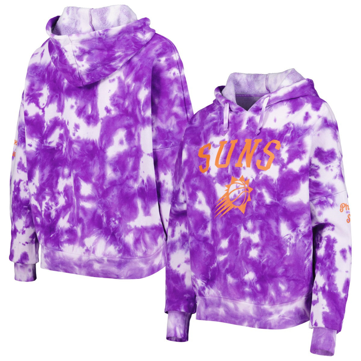 Phoenix Suns Women's Brushed Cotton Tie-Dye Pullover Hoodie Purple - New Era