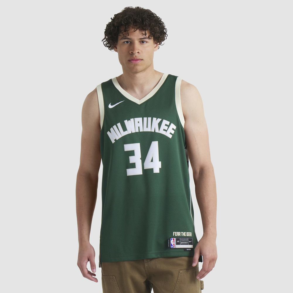 Giannis Antetokounmpo Milwaukee Bucks Unisex Swingman Jersey Icon Edition Hunter Green - Nike