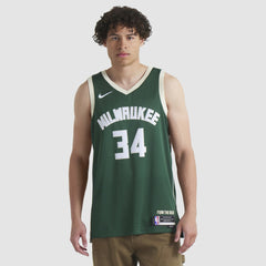 Giannis Antetokounmpo Milwaukee Bucks Unisex Swingman Jersey Icon Edition Hunter Green - Nike