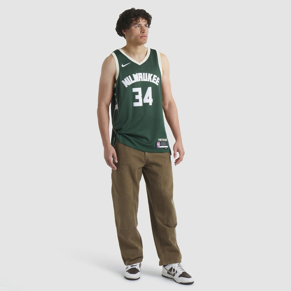 Giannis Antetokounmpo Milwaukee Bucks Unisex Swingman Jersey Icon Edition Hunter Green - Nike