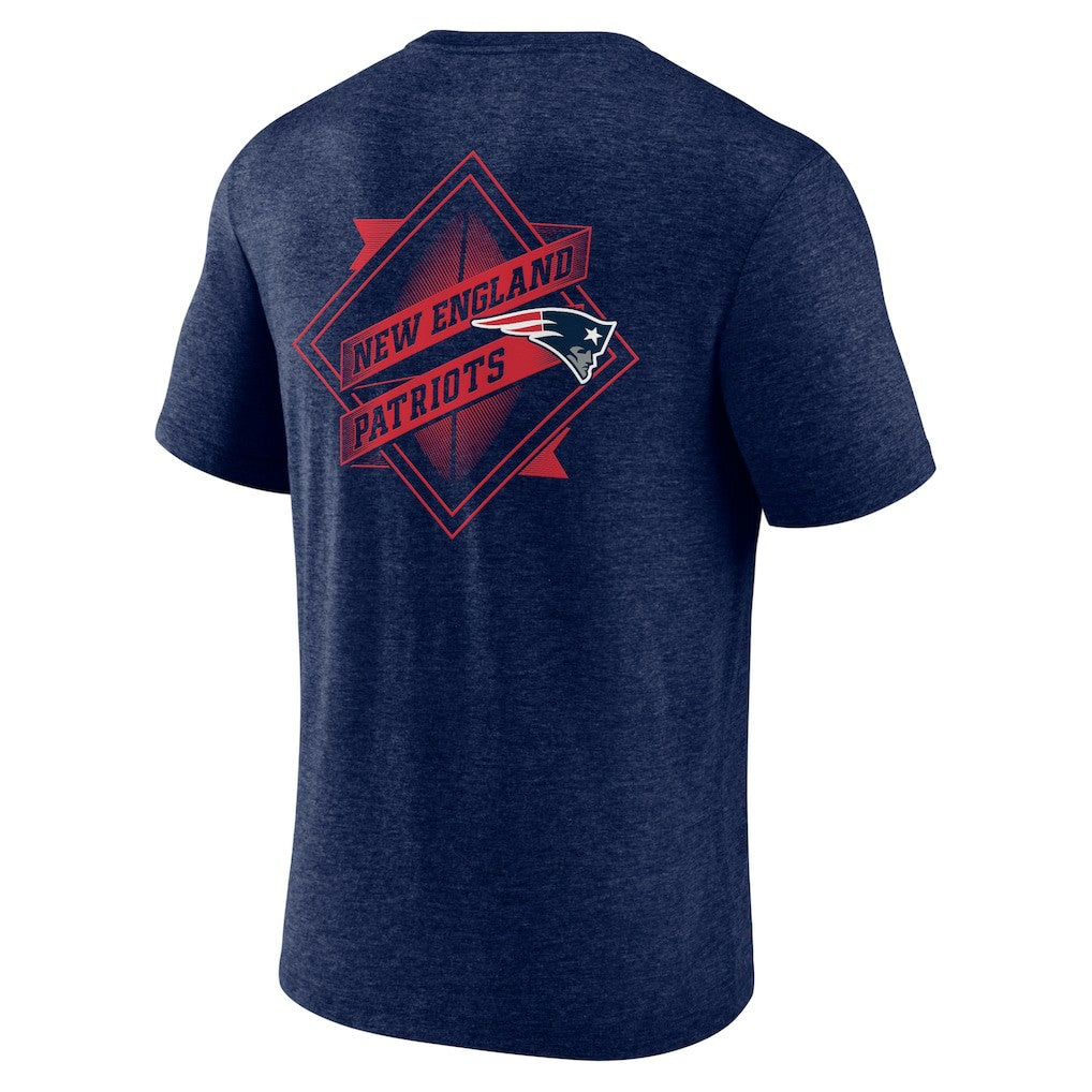 New England Patriots Diamond Scroll Tri-Blend T-Shirt - Navy T-shirts