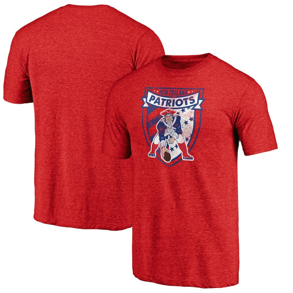 New England Patriots Hometown Collection The Shield Tri-Blend T-Shirt - Red T-shirts