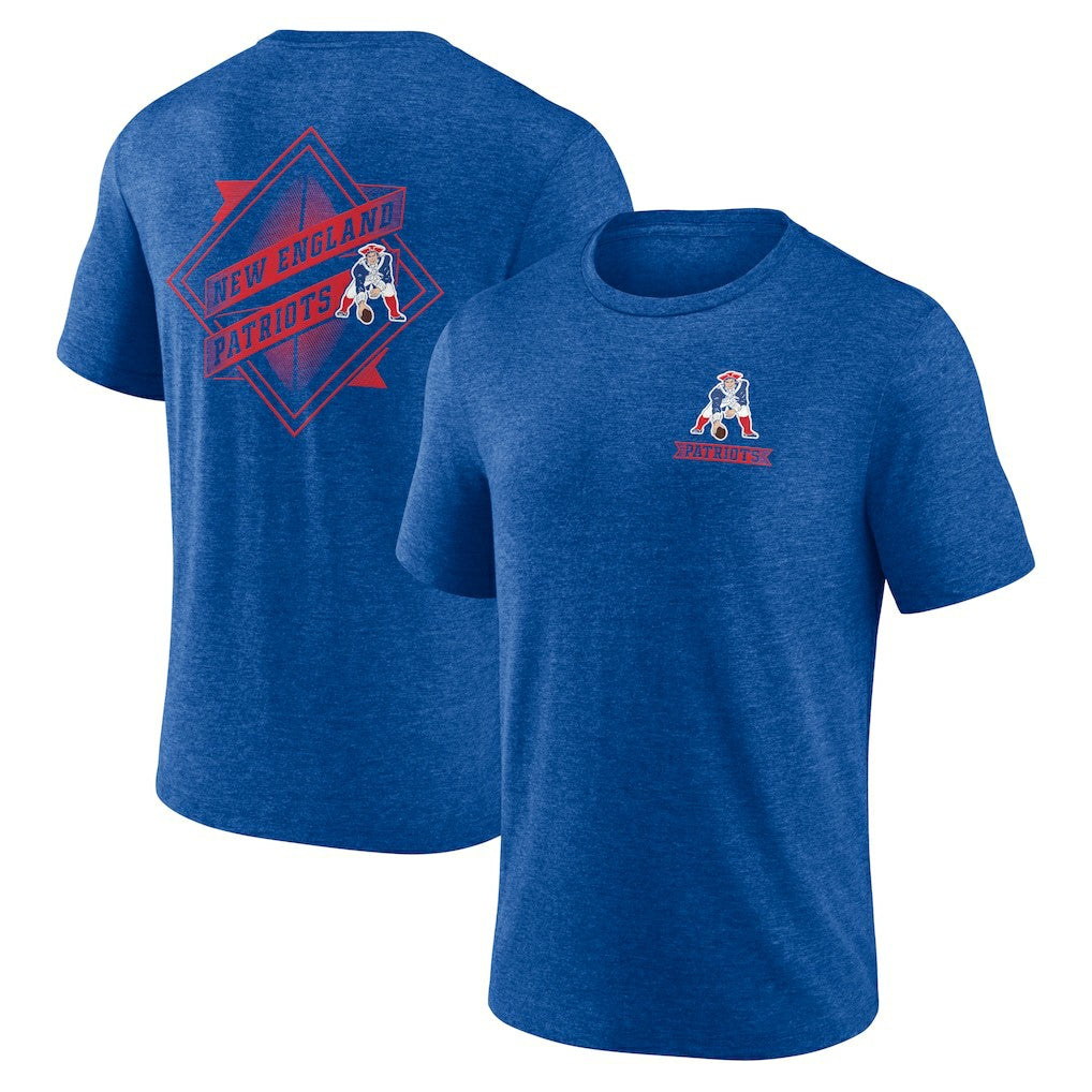 New England Patriots Diamond Scroll Tri-Blend T-Shirt - Royal T-shirts