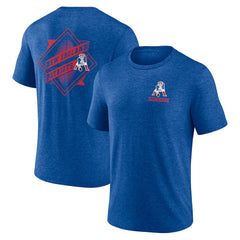 New England Patriots Diamond Scroll Tri-Blend T-Shirt - Royal T-shirts