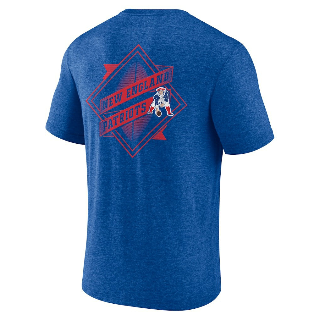 New England Patriots Diamond Scroll Tri-Blend T-Shirt - Royal T-shirts
