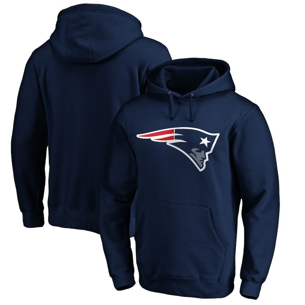 New England Patriots Primary Logo Fitted Pullover Hoodie - Navy Hoodies
