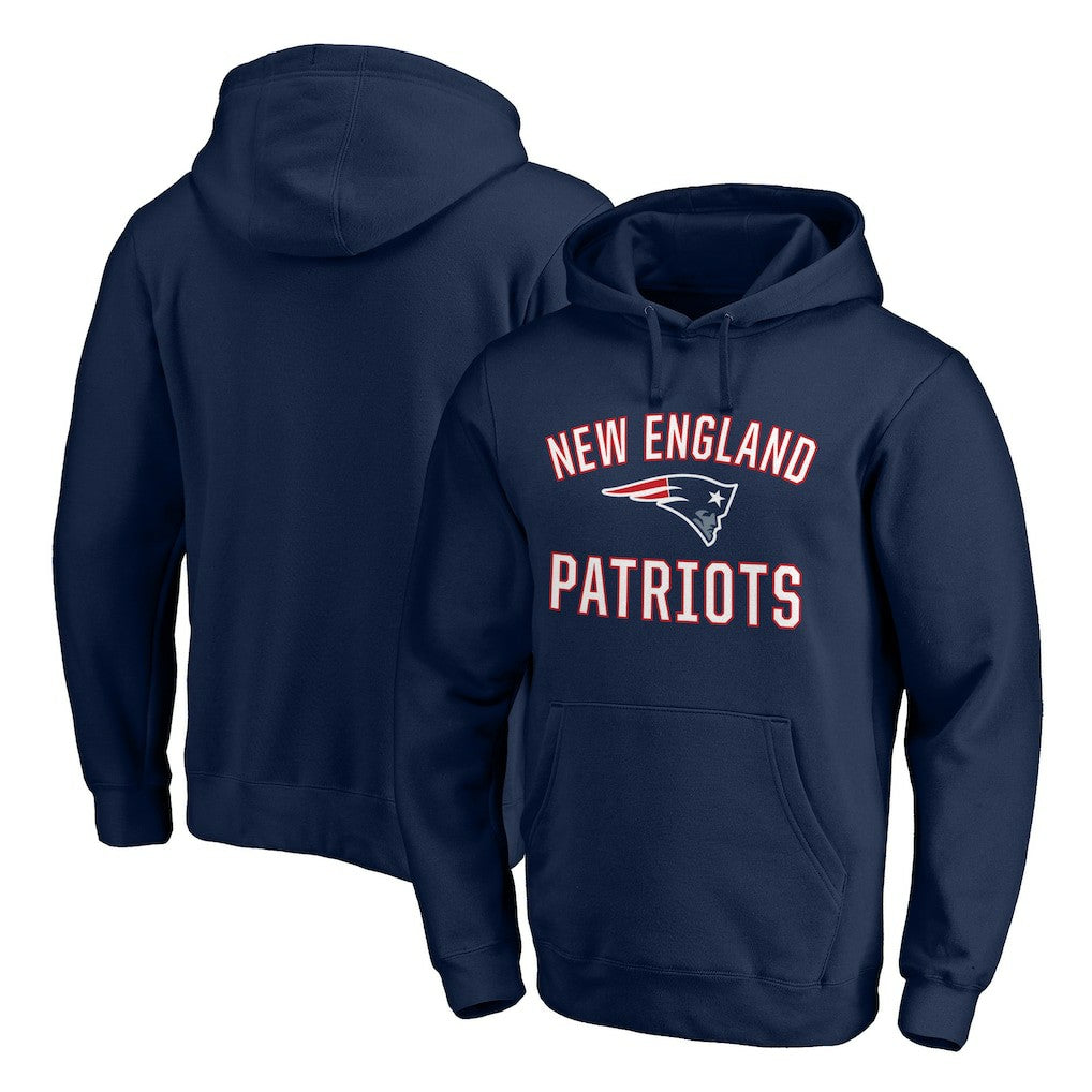 New England Patriots Victory Arch Team Fitted Pullover Hoodie - Navy Hoodies