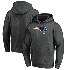 New England Patriots Primary Logo Fitted Pullover Hoodie - Charcoal Hoodies