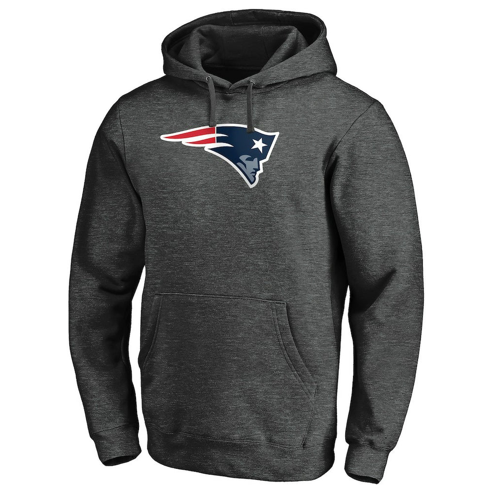 New England Patriots Primary Logo Fitted Pullover Hoodie - Charcoal Hoodies