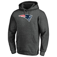 New England Patriots Primary Logo Fitted Pullover Hoodie - Charcoal Hoodies