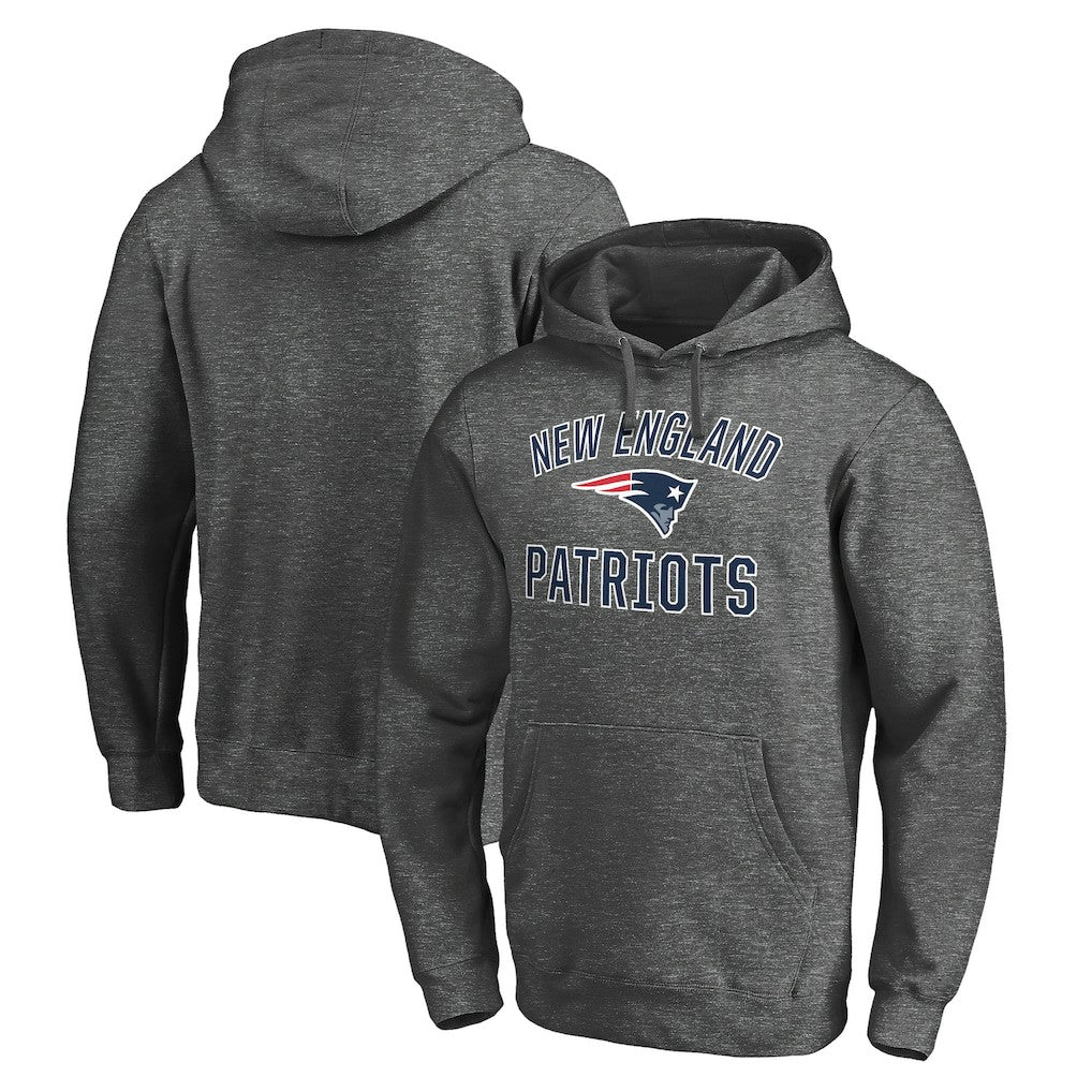 New England Patriots Victory Arch Team Fitted Pullover Hoodie - Charcoal Hoodies