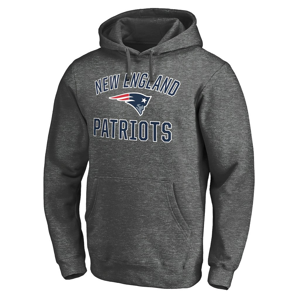 New England Patriots Victory Arch Team Fitted Pullover Hoodie - Charcoal Hoodies